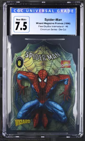 1996 Fleer/SkyBox Die-Cut Spider-Man #8 Wizard Magazine Promo, CGC Graded 7.5