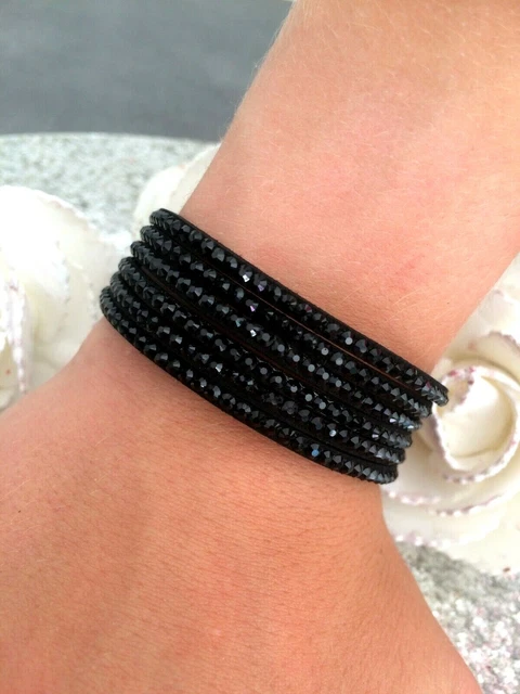 Bracelet Femme Torsadé Strass Et Cristaux Zirconium - Marron Doré, Fermoir Pression