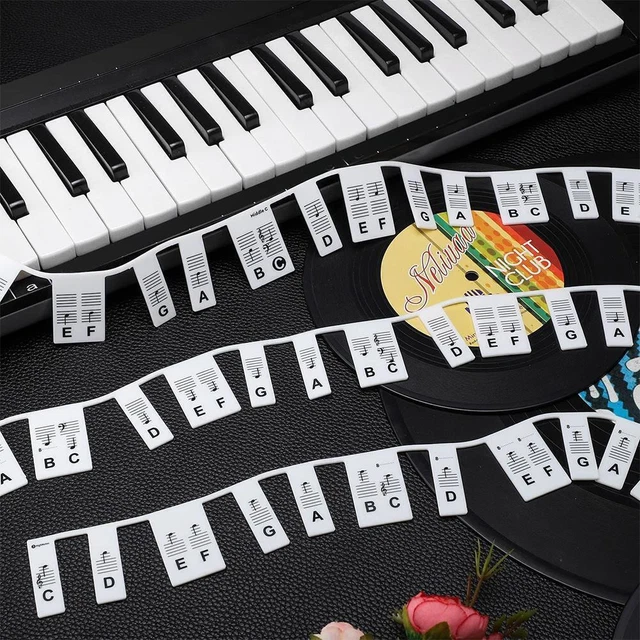 Removable Piano Keyboard Note Label Reusable Silicone Sticker 61/88Key FAST