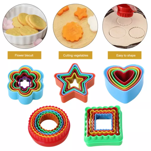 5x Cookie Cutter Mould Mold Cake Biscuit Bake Pastry Cupcake Fondant Shape Decor