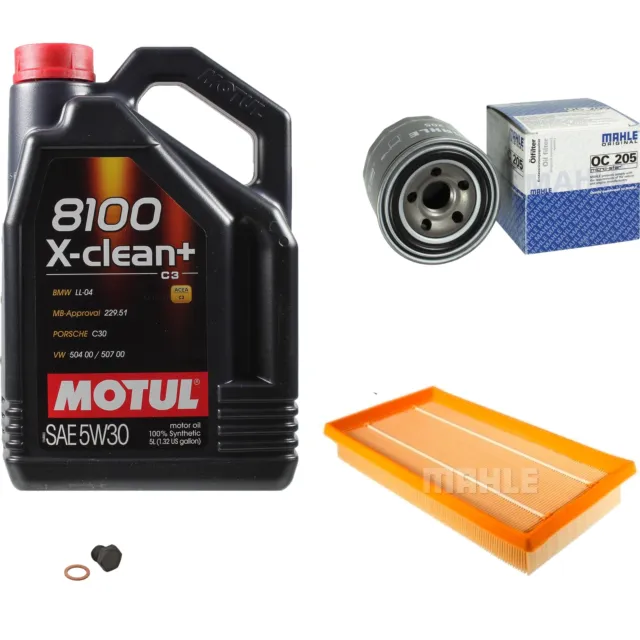 Mahle Inspection Set 5 L Motul 8100 X-Clean + 5W-30 pour Mazda 6 Break 2.2