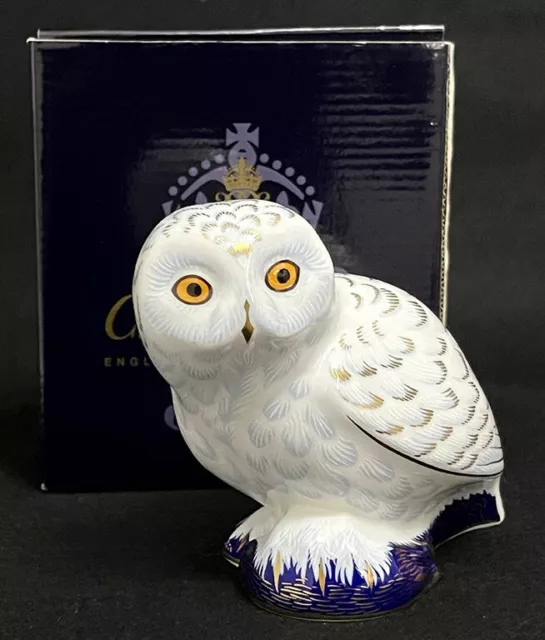 Royal Crown Derby 'Snowy Owl' Boxed Paperweight Collectors Guild 1st Quality