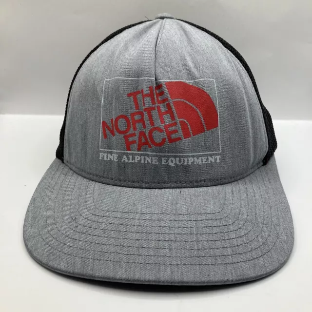 VTG The North Face Snapback Mesh Trucker Hat Fine Alpine Equipment Black OSFM