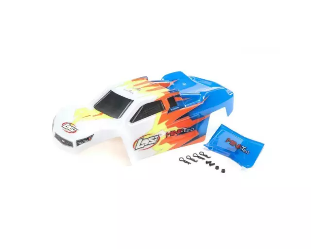 Losi Mini-T MiniT 2.0 Pre Painted RC Truck Car Body Set Blue / White LOS210014