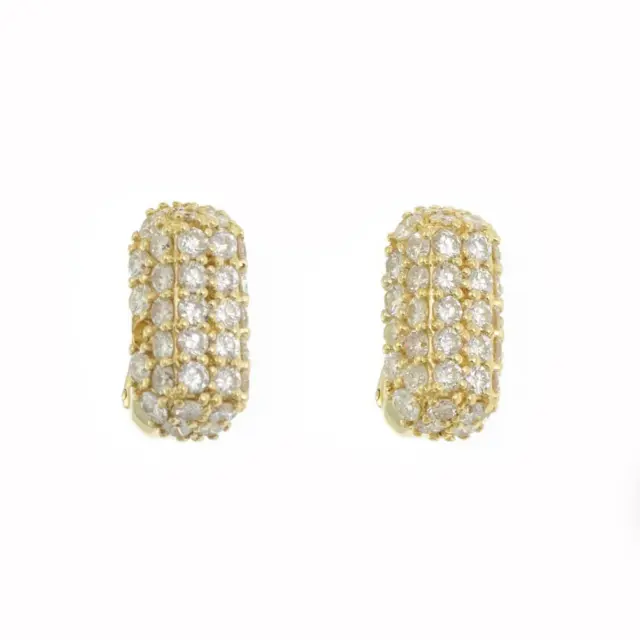 Jose Hess 5.5ct Diamond 18k Yellow Gold Long Huggie Earrings