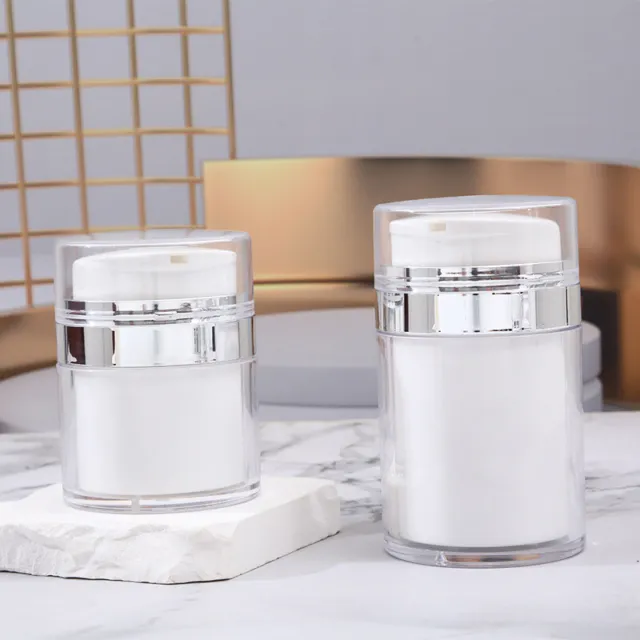 Empty Airless Pump Jar Refillable Creams Sample Lotions Dispenser Travel Leak