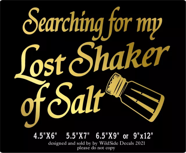 Searching For My Lost Shaker Of Salt Decal Margaritaville vinyl  camper sticker