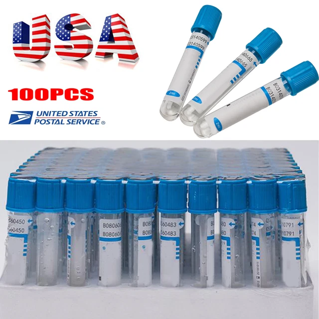 USPS 100* BUFFERED Sodium Citrate Blood Collection Tubes Blood