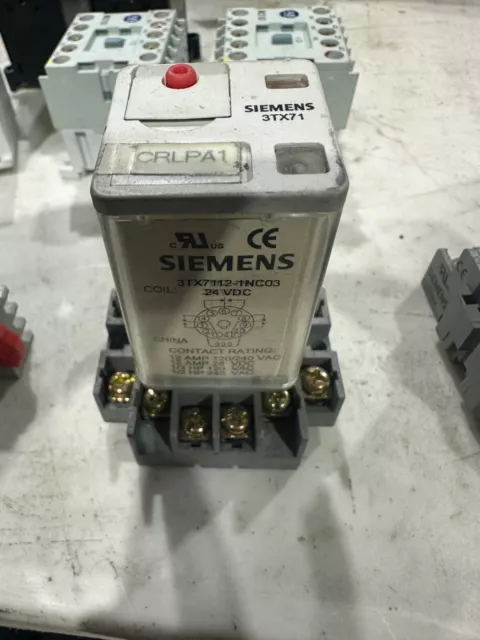 Siemens 3Tx7111-3Pc03 Relay 24Vdc 14 Pin With 3Tx7144-1E5 Socket Base W17