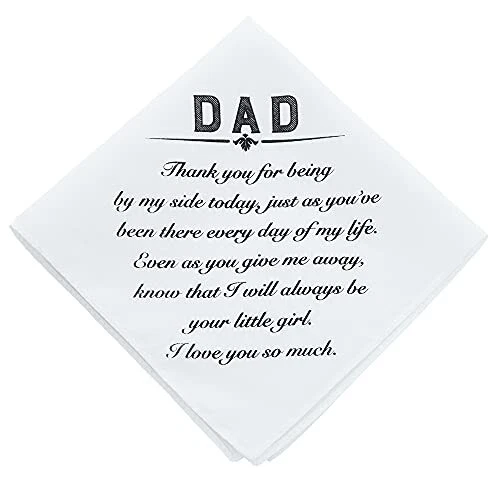 Father Of The Bride Handkerchief Gifts Wedding Gift From Daughter, White