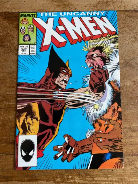 Uncanny X-Men #222 Wolverine vs Sabertooth! Marc Silvestri Marvel Comics 1987 X