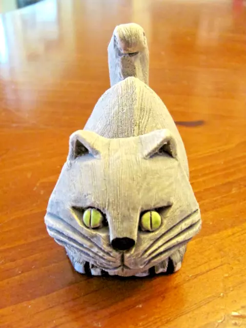 Beautiful 'Artesania Rinconada' Uruquay Handmade Clay & Enamel Cat Figurine Exc