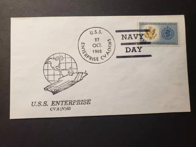 USS ENTERPRISE CVA(N)-65 Naval Cover 1962 NAVY DAY Cachet #1194