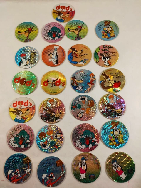 9 Capsules Flip Caps Pog Plascot Dorées - Jeu De Collection - Occasion