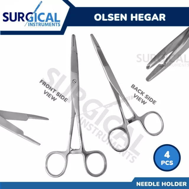 4 Pcs Olsen Hegar Needle Holder Driver 6.50" Surgical Dental German Grade