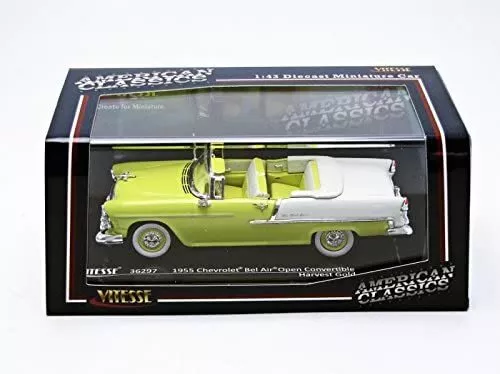 Vitesse 1:43 Auto Die Cast Chevrolet Bel Air Open Convertible 1955 Giallo  36297