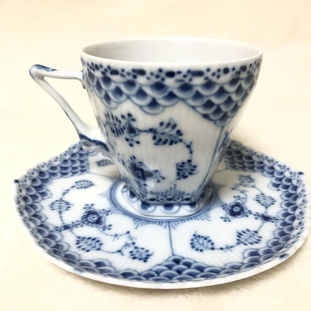 Royal copenhagen #15 Blue Fluted Full lace Coffee Cup
