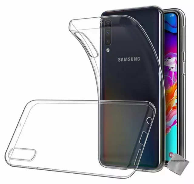 Housse etui coque silicone gel Samsung Galaxy A70 + film ecran - TRANSPARENT TPU