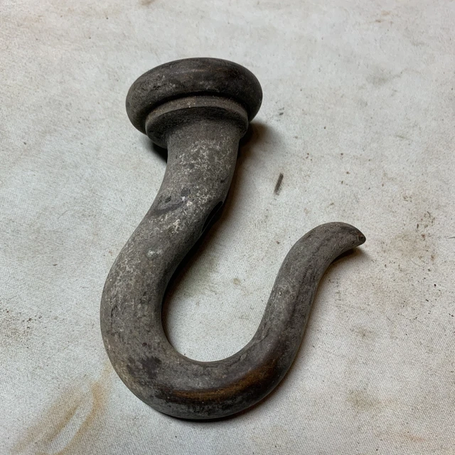 Antique  Heavy Bronze Cast Ceiling Hook Hanging Oil Lamp Plant Hanger Etc 3 1/2”