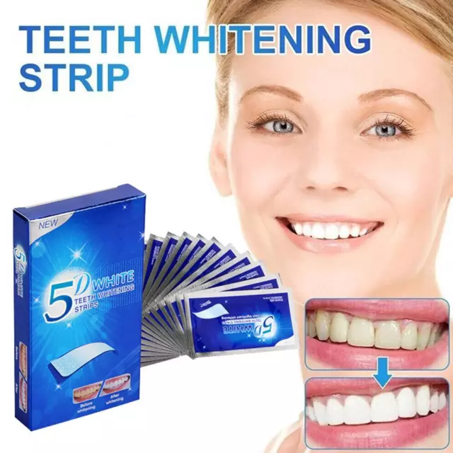 7/14 Pair Teeth Whitening Strips 5D Tooth Bleaching Professional Gel Whitening