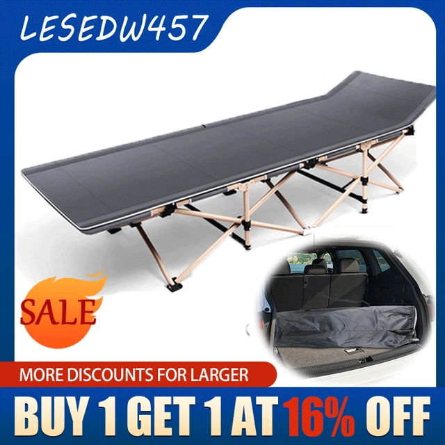 HEAVY DUTY SINGLE Folding Bed Stable Outdoor Camping Travel Guest Bed