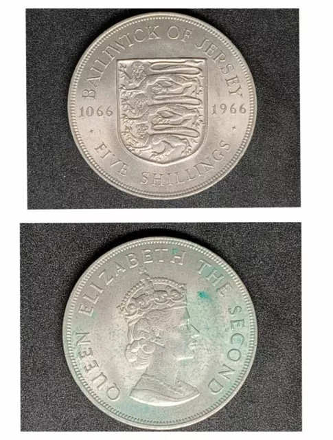 1966 Baliwick Of Jersey - Five Shillings Coin (Battle Of Hastings)