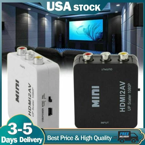 HDM2AV 1080p HDM to AV CVBS Video Adapter Converter Box Fit HDTV Xbox PS4 T05