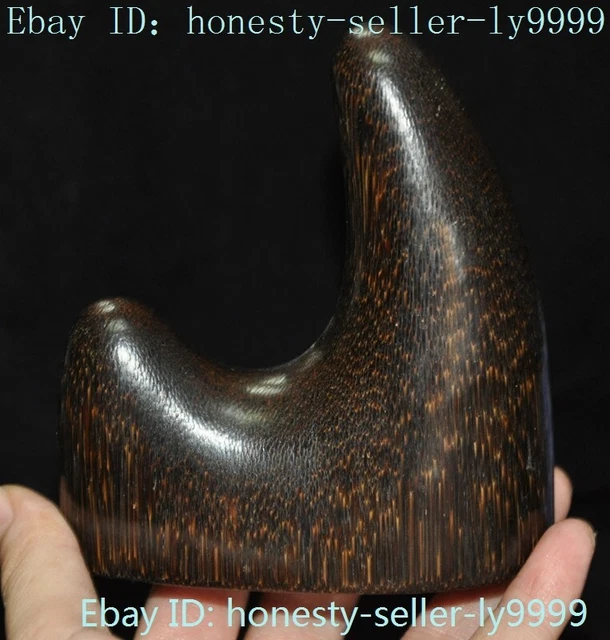 3.8" Old China Ox horn Bull horns Hand carved exorcism Ox horn Bull horns statue