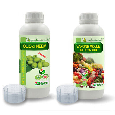 OMAGGI Sapone molle di potassio 1L BST Olio di Neem idrosolubile 1L KIT+BST5 