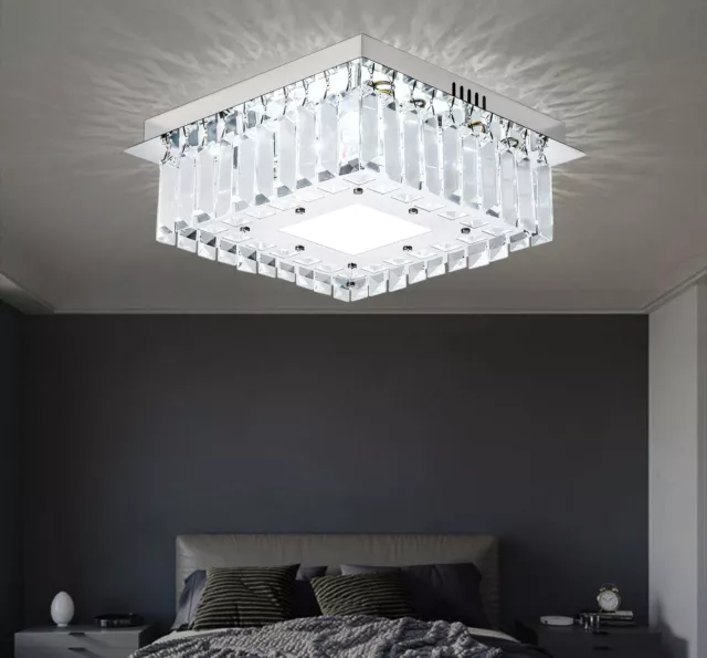 Modern 36W Crystal LED Ceiling Light Flush Mount Chandelier Decor