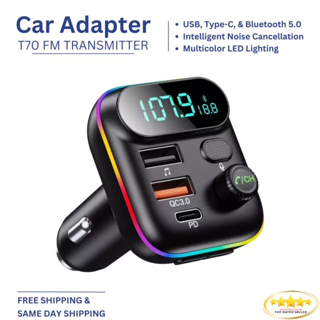 Bluetooth Car Adapter FM Transmitter USB AUX Radio Handsfree MP3 Music Player