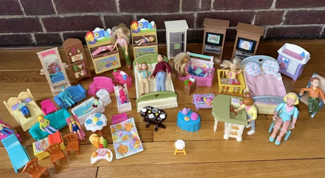 Fisher-Price Loving Family Sweet Streets Lot Furniture Chairs Beds Figures