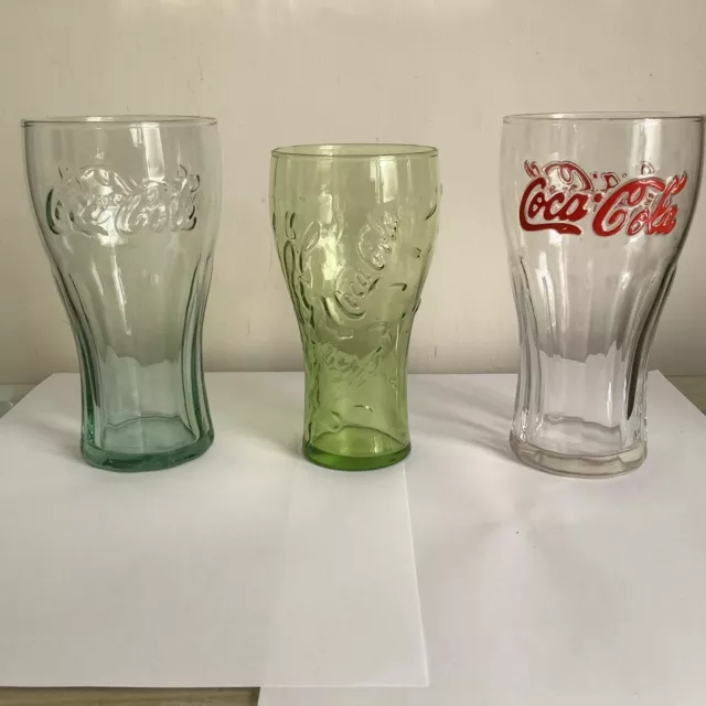 3 Collectable Coca Cola Glasses