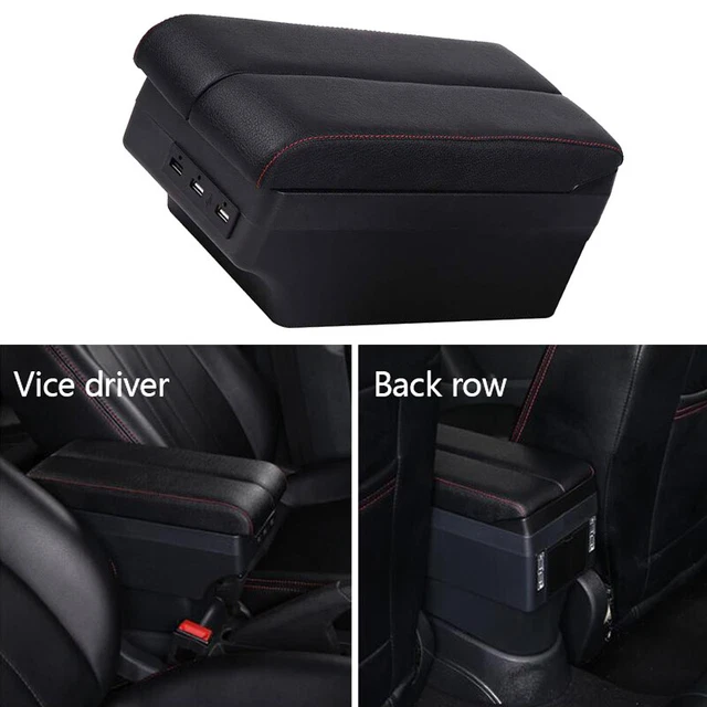 7-USB Charge Universal Car Storage Central Armrest Box Water Cup Holder US STOCK