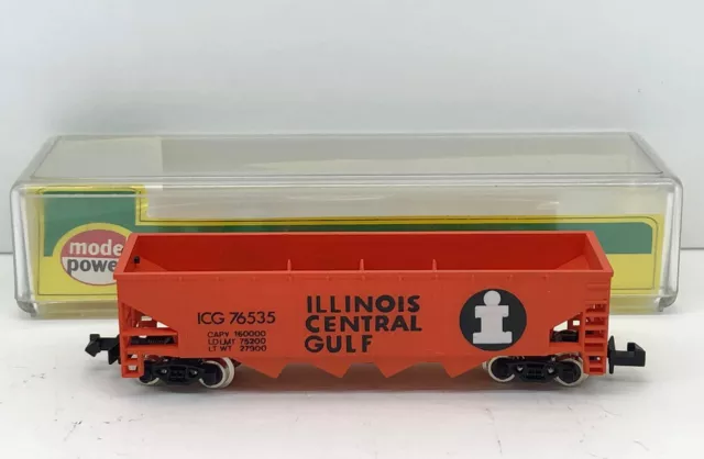 N Scale Model Power No.3222 Hopper Car Train Illinois Central Gulf ICG #76535.