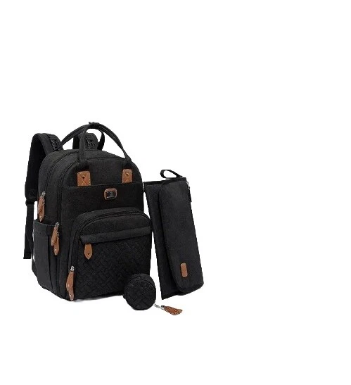 Dikaslon Diaper Bag Backpack with Portable Changing Pad, Pacifier Case Dark Gray