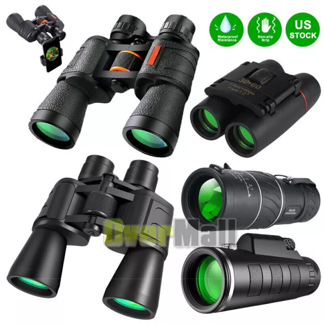 HD 180x100 Binoculars Super Zoom 40x60 Monoculars Telescope Night Vision Camping