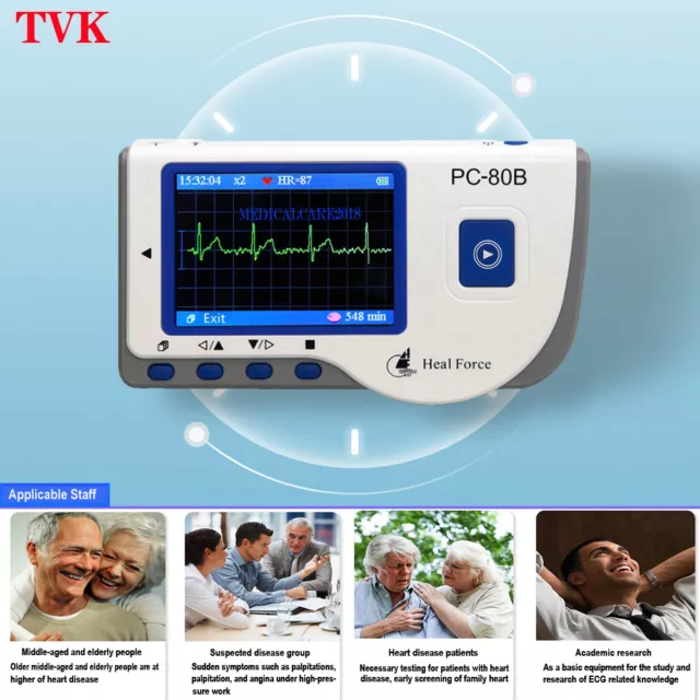 Portable Holter Electrocardiograph / High Accuracy Heart Rate ECG Monitor