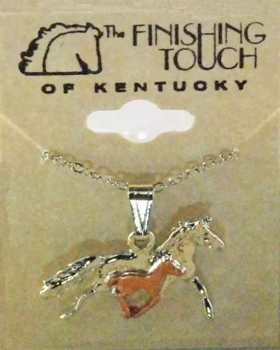 Finishing Touch 2-Tone Mare And Foal Necklace - Silver/copper