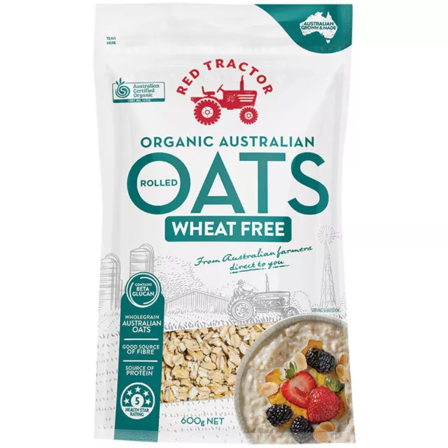 Red Tractor Organic Wheat Free Australian Rolled Oats 600g