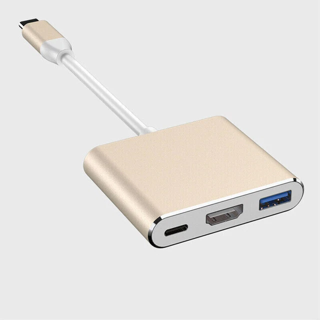 USB TYPE C to 4K HDMI Adapter Hub 3 in 1 USB C for Macbook Chromebook