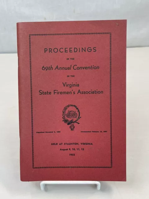 1955 69th Virginia State Firemen's Association Convention Proceedings Book