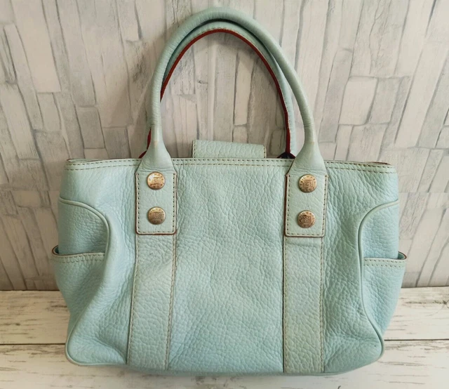 Michael Kors Blue Pebbled Leather  Women's Medium  Sequin Logo Tote  Bag