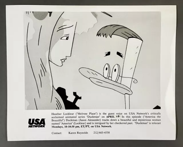 1990s Duckman Cartoon TV Show VTG Press Photo Heather Locklear Jason Alexander