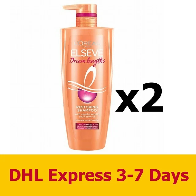 2x620ml Loreal Elseve Dream Lengths Wiederherstellungsshampoo für langes,...
