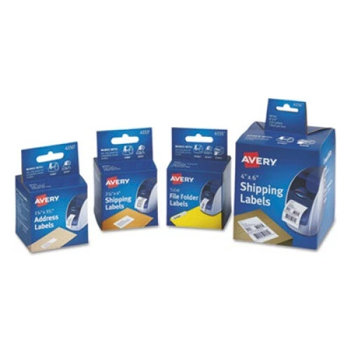 Avery Labels for Dymo Label Printers, Same Size as Dymo 30252, White, 1-1/8''