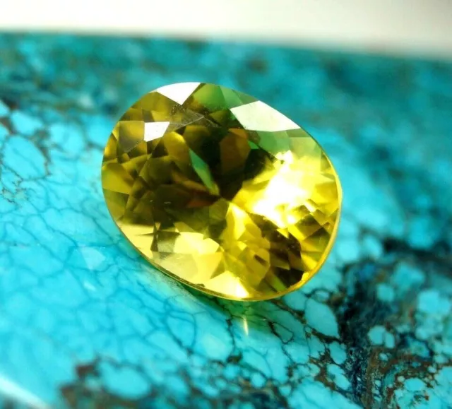 Naturel Sri Lanka 11.00 Ct Taille Ovale Saphir Jaune Traité Pierre...