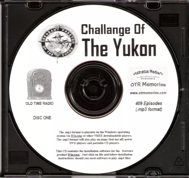 CHALLENGE OF THE YUKON - 409 programas de radio antiguos en formato MP3 OTR en 4 CD