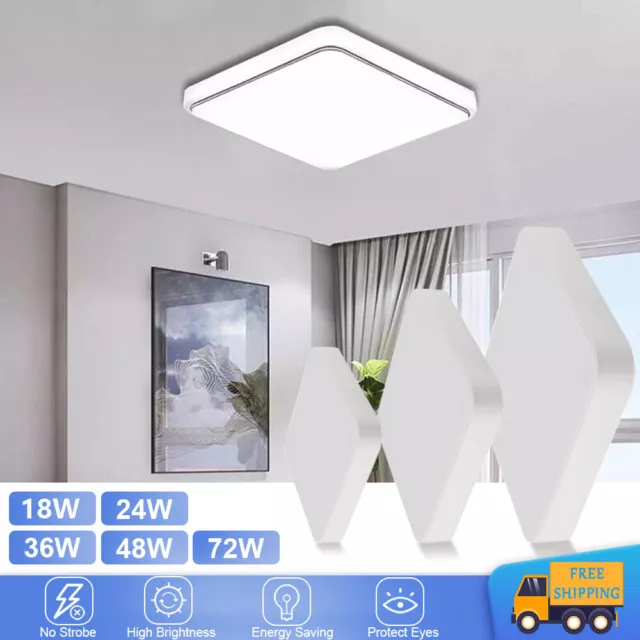 Modern LED Ceiling Light Square Panel Down Lights Bathroom Kitchen Bedroom Lamp