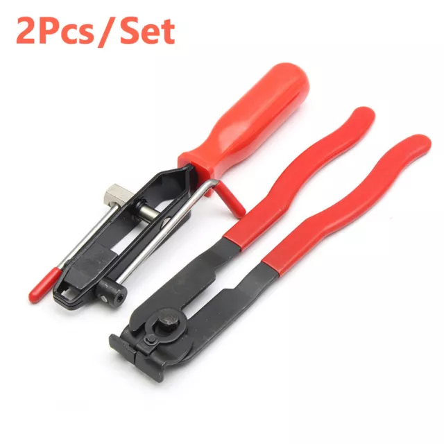 2Pcs Auto CV Joint Boot Clamps Pliers w/ Cutter Ear Type Banding Tool Set